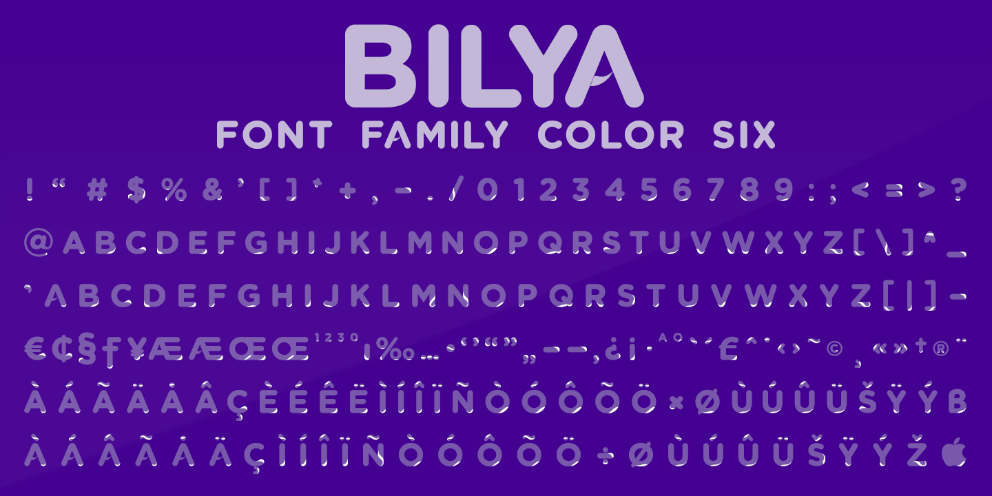 Przykład czcionki Bilya Layered BASE